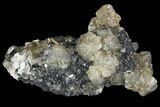 Large Cerussite Crystals with Bladed Barite on Galena - Morocco #98733-1
